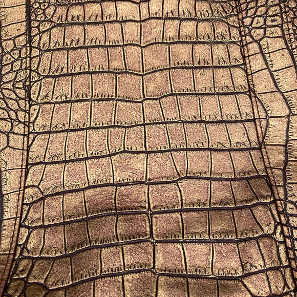 Falor Italian Leather Croc Print Large Bag Excellent Used Condition. - Picture 10 of 12